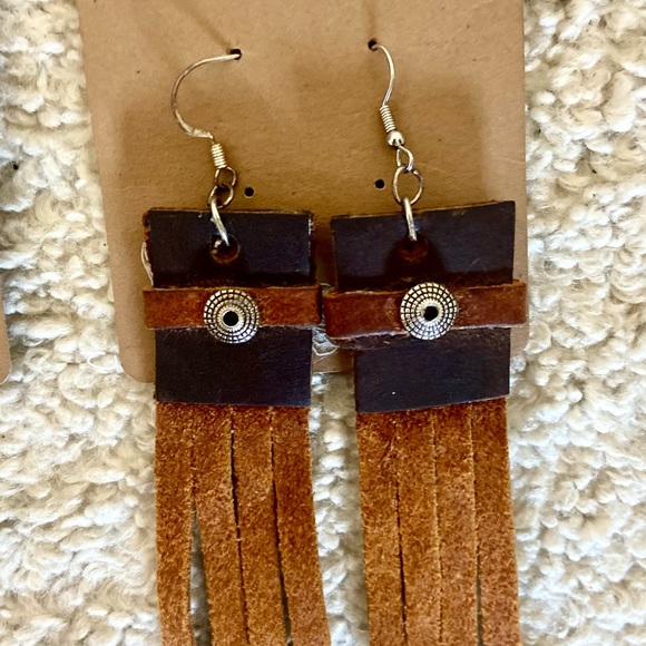 Earrings!!  Natural leather and beads. - Picture 6 of 8